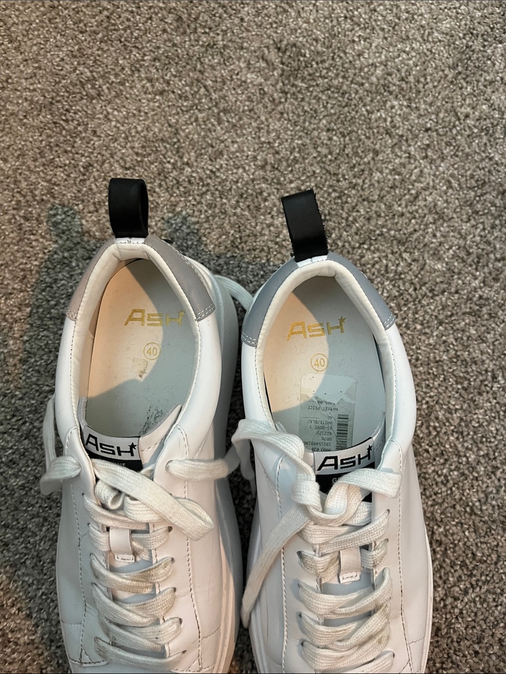 Ash White Platform Lace-Up Sneakers **needs cleaning** size 40 - Picture 6 of 6